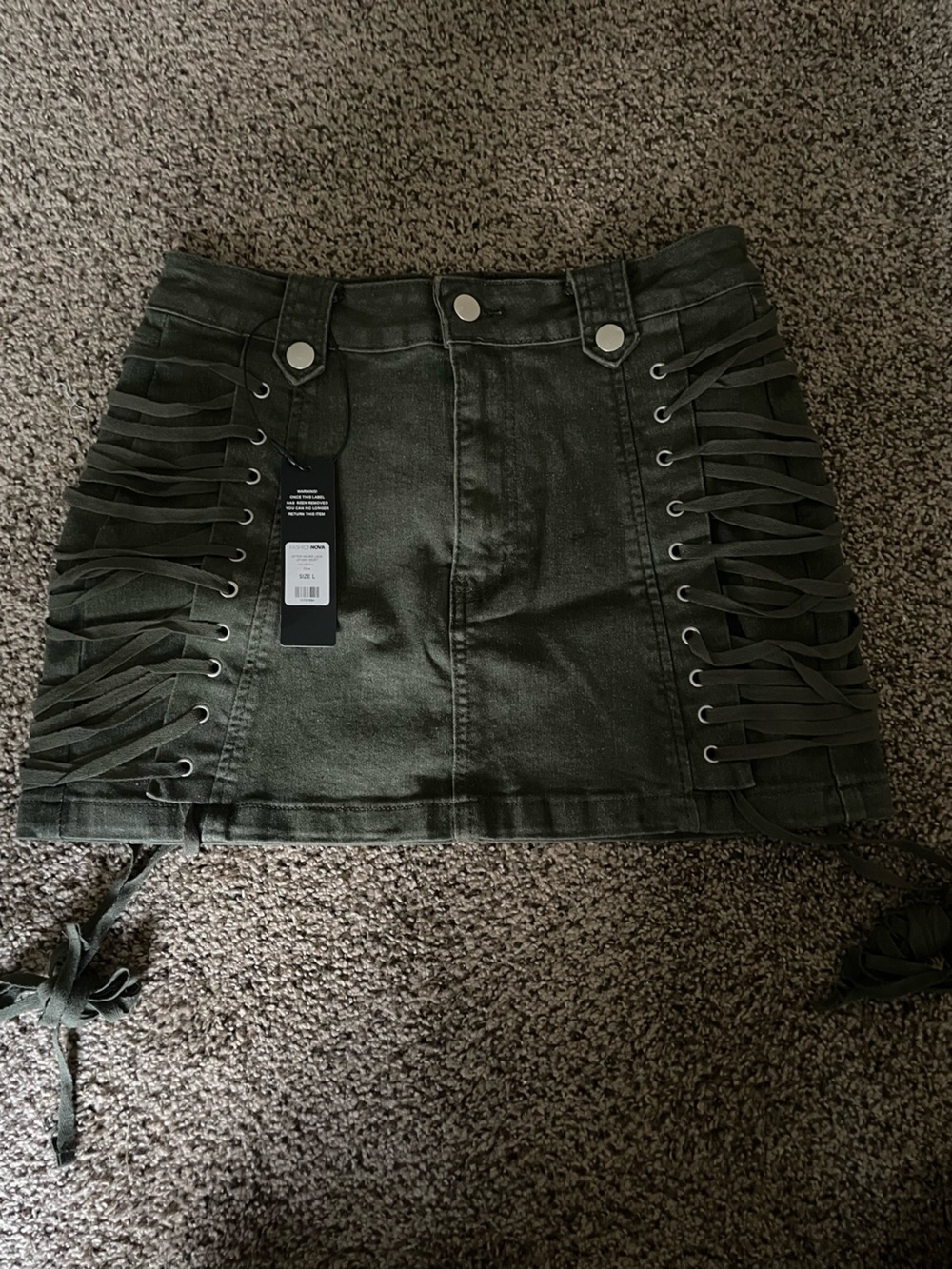 After Hours Lace Up Mini Skirt